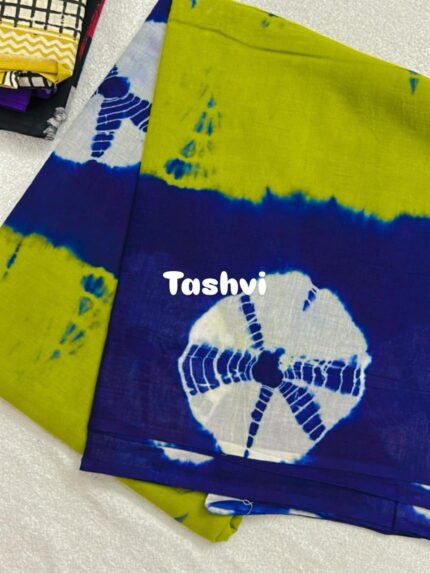 Mul Cotton - Parrot Green with Blue
